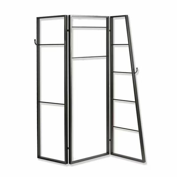 65 x 1 x 72 in. Gray Metal Coatrack Screen with 3 Panel, Homeroots, Mfr#: 342778